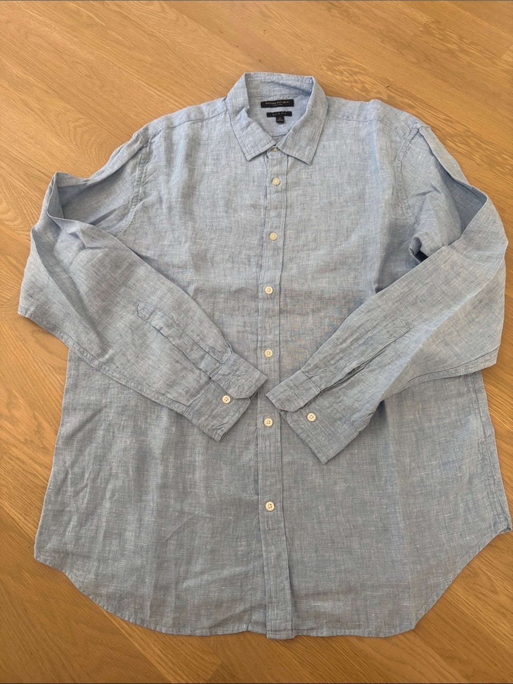 Banana Republic Light Blue Linen Button-Down Shirt